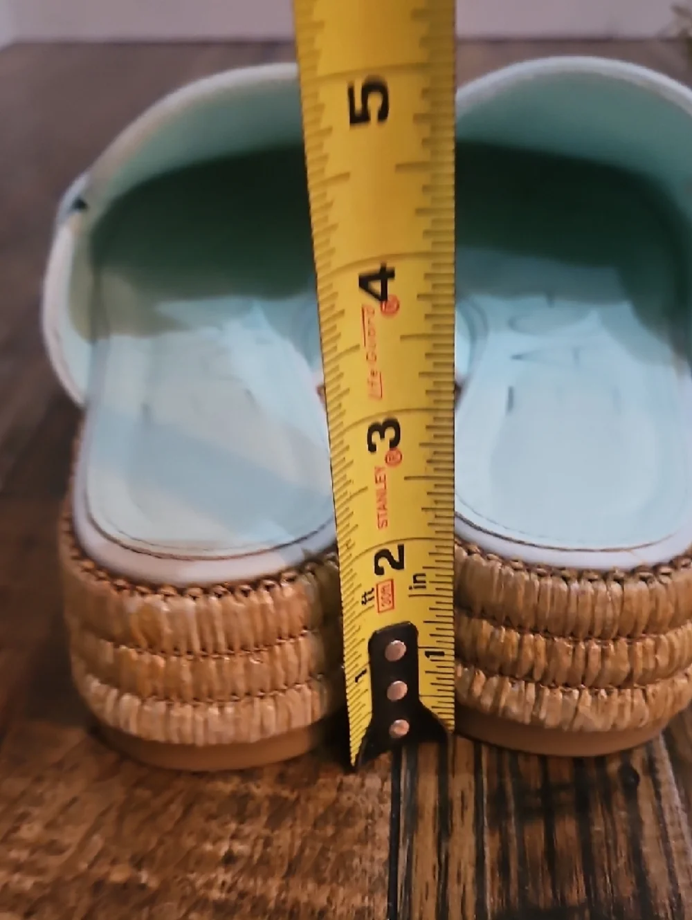 Mint Leather Platform Espadrille Mule‎